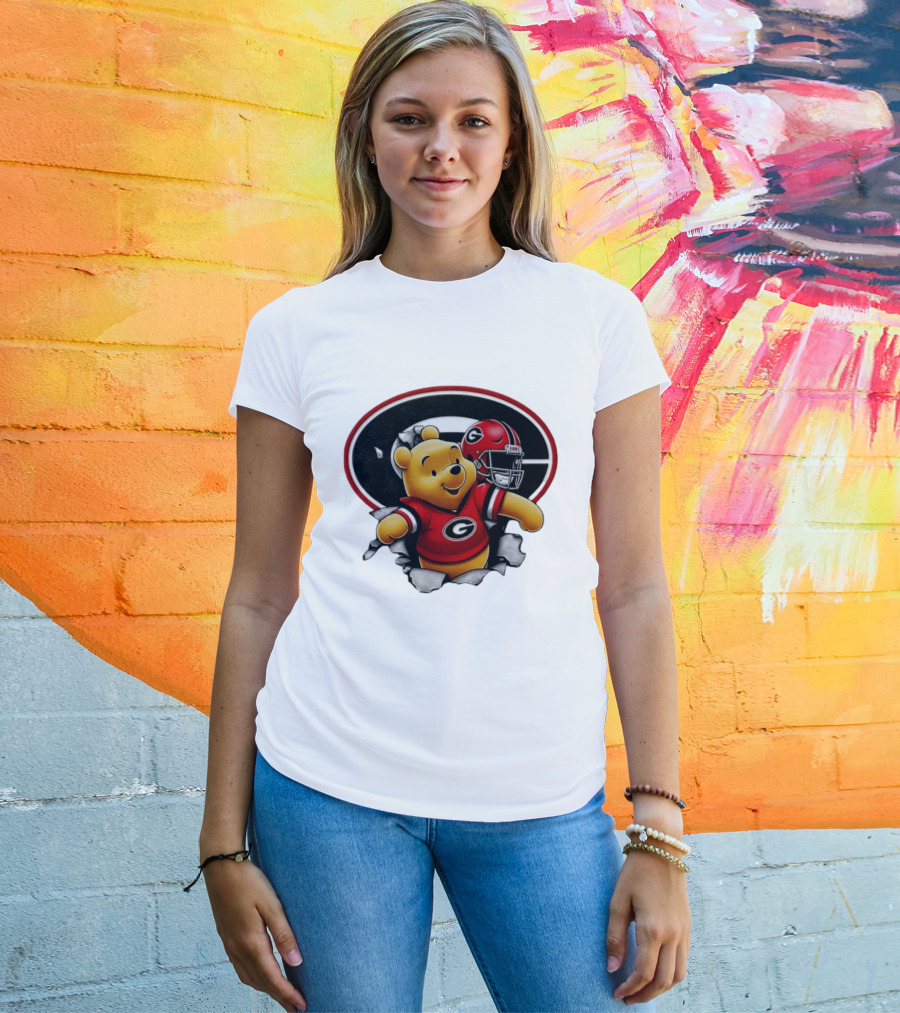 Winnie The Pooh Georgia Bulldogs Football Fan Gear T-Shirt