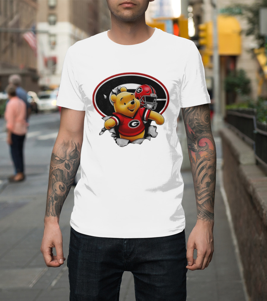 Winnie The Pooh Georgia Bulldogs Football Fan Gear T-Shirt
