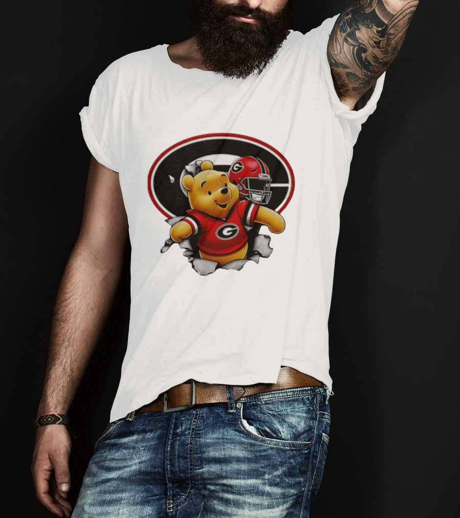 Winnie The Pooh Georgia Bulldogs Football Fan Gear T-Shirt