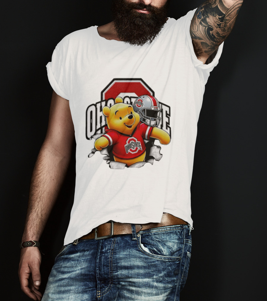 Winnie The Pooh Ohio State Buckeyes Football Team Helmets Series T-Shirt