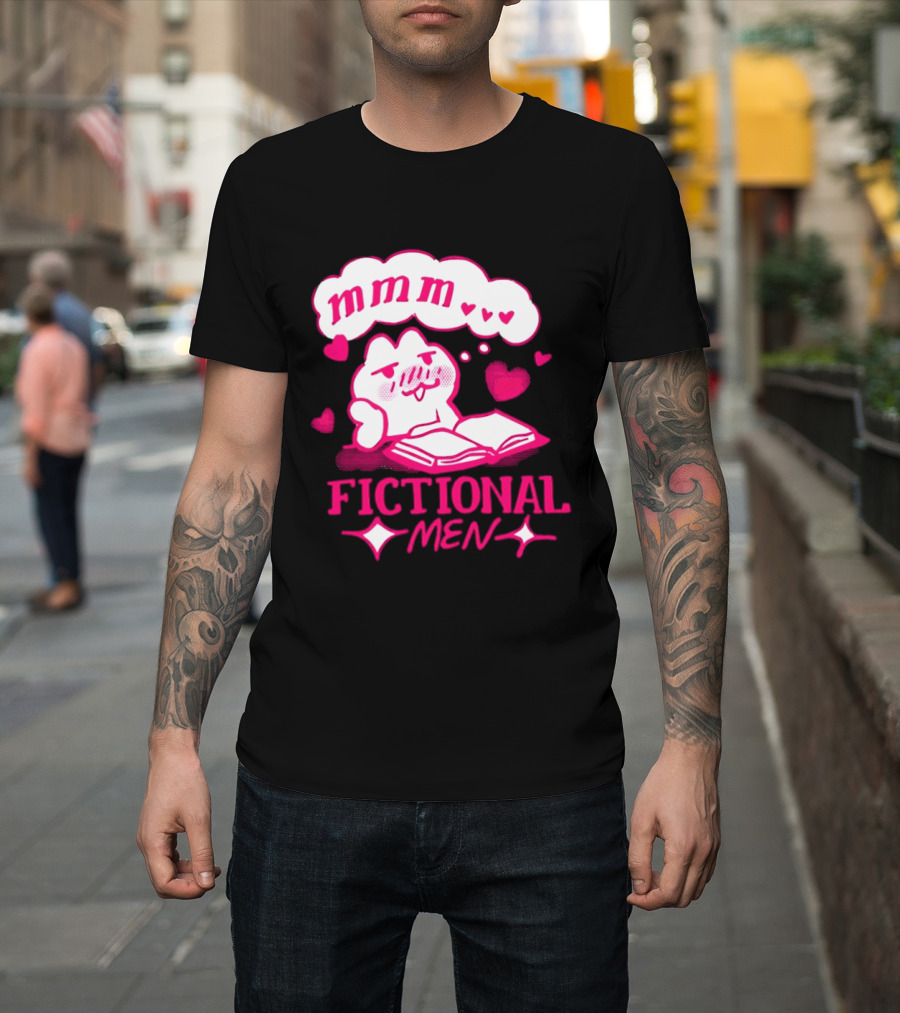 Fictional Men Mmm Hearts Cute Cartoon Reading T-Shirt