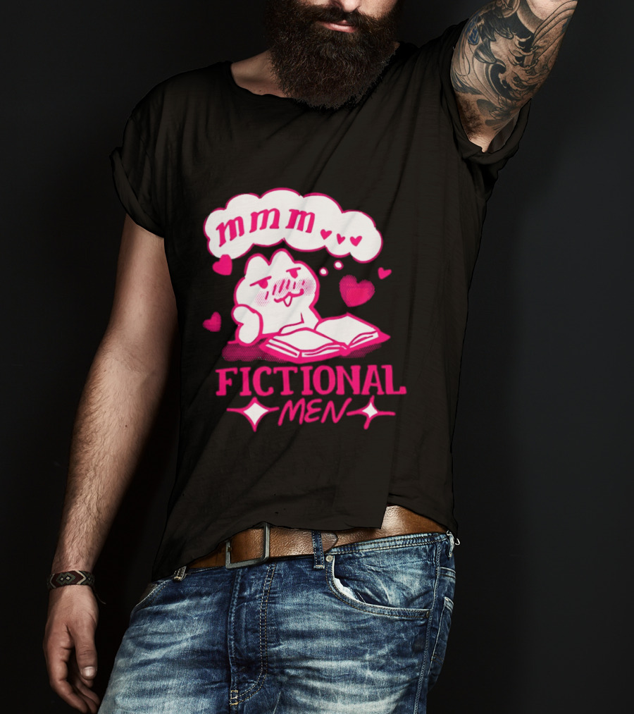 Fictional Men Mmm Hearts Cute Cartoon Reading T-Shirt