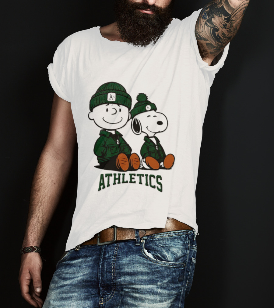 Charlie Brown Snoopy Athletics 2026 MLB Football T-Shirt