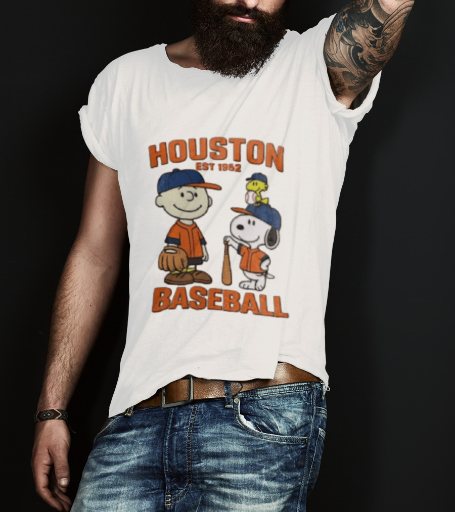 Charlie Brown Snoopy Houston Baseball Est 1962 T-Shirt