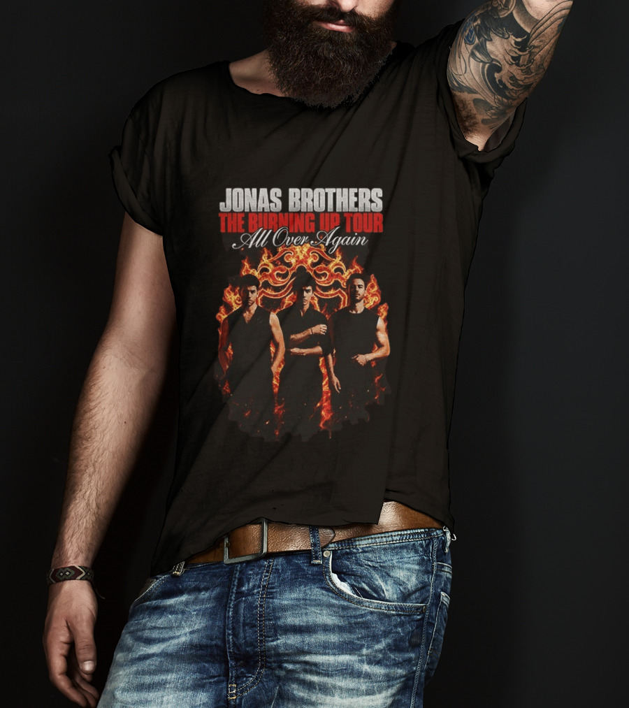 Jonas Brothers Burning Up Tour All Over Again 2026 Music Concert T-Shirt