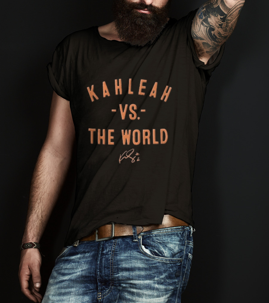 Kahleah Vs The World Orange Arched Lettering T-Shirt