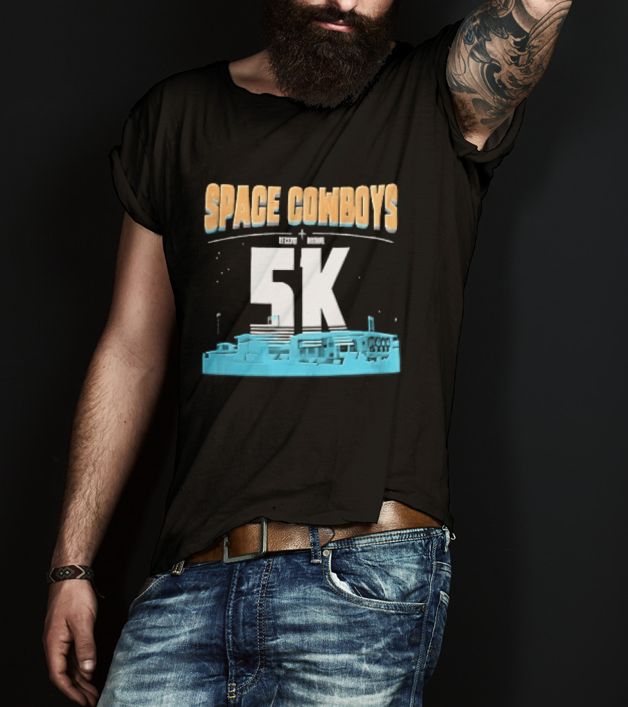 Space Cowboys 5k Cyan Ballpark Cityscape Night Stars T-Shirt