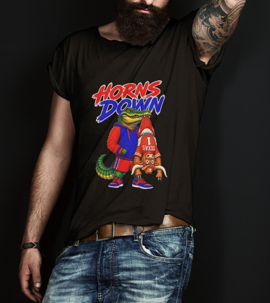 Horns Down Florida Gators Holding Texas Longhorns T-Shirt