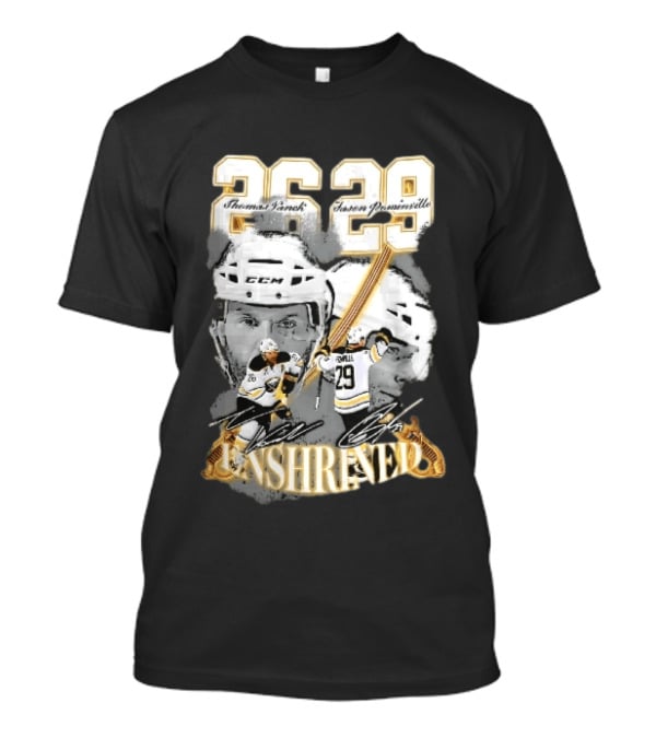Thomas Vanek Jason Pominville 2026 Player Photos 26 29 Enshrined Buffalo Sabres Crossed Swords T-Shirt