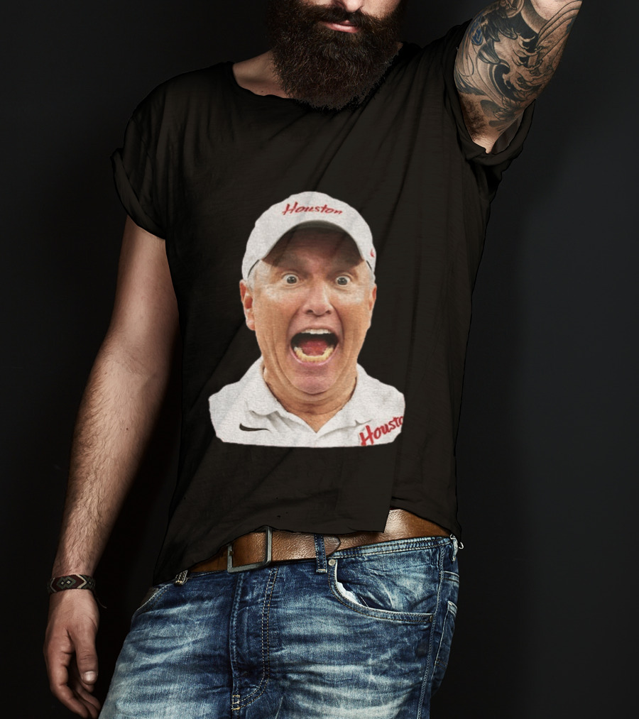 Houston Coach Willie Fritz Screaming UH Cougars T-Shirt