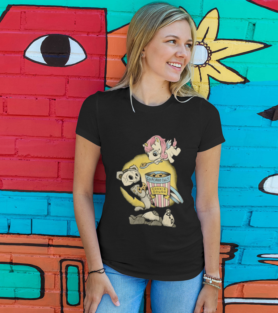 Cupcake Cult Cookie Dough Unicorn Skull Bear T-Shirt