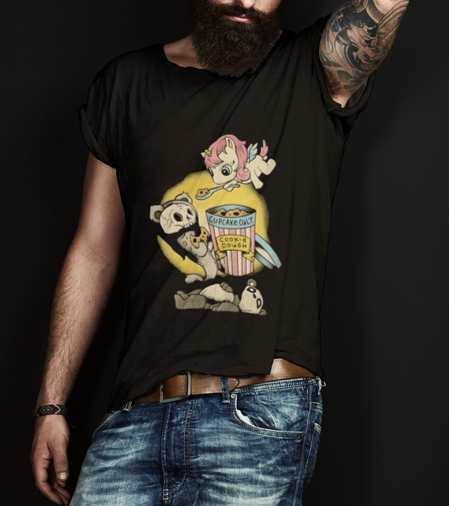 Cupcake Cult Cookie Dough Unicorn Skull Bear T-Shirt