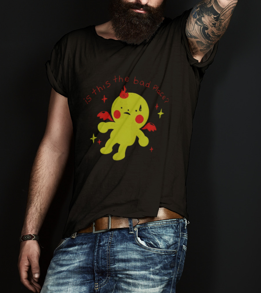 Is This The Bad Place Demon Creature Red Wings Yellow T-Shirt