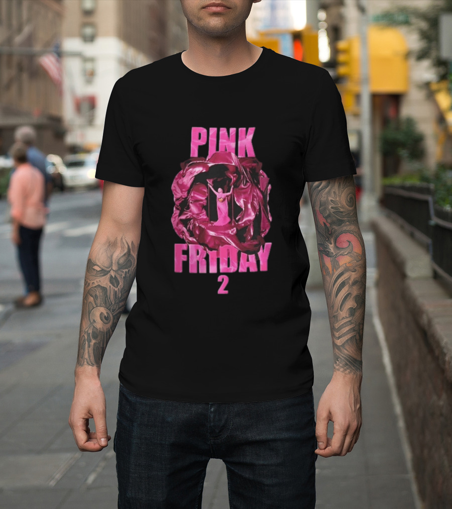 Pink Friday 2 Nicki Minaj Magenta Flowing Silk Fabric T-Shirt