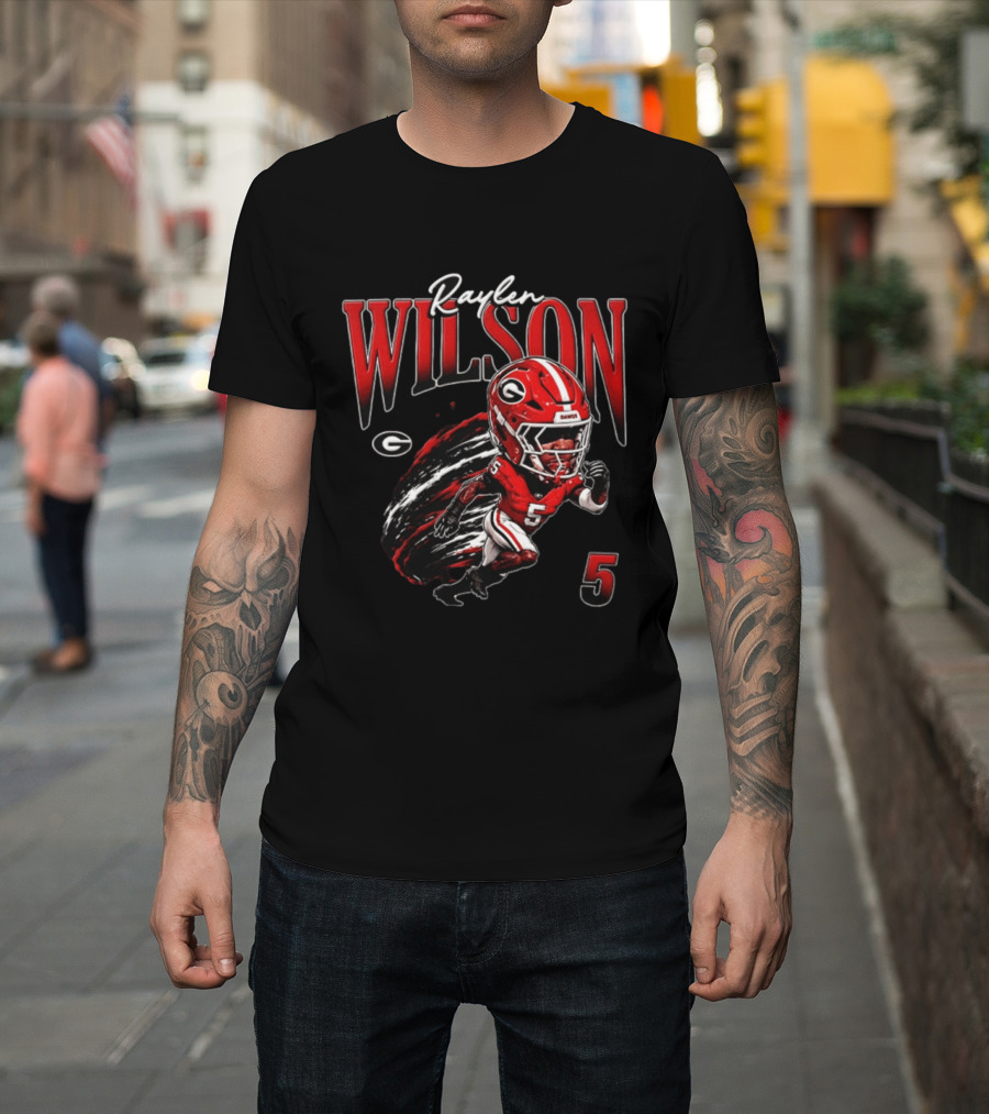Raylen Wilson Georgia Bulldogs NCAA Football Caricature Fan Gear T-Shirt
