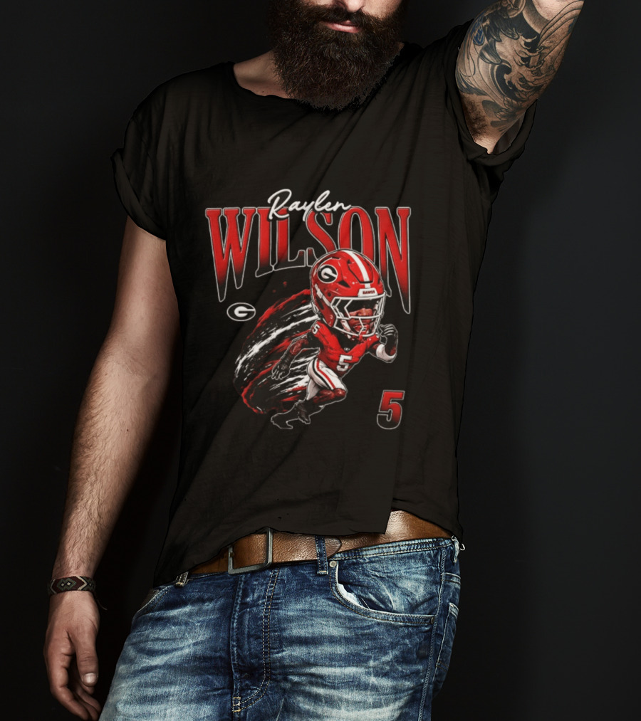 Raylen Wilson Georgia Bulldogs NCAA Football Caricature Fan Gear T-Shirt
