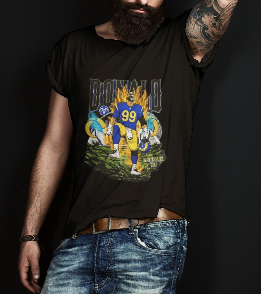 Los Angeles Rams Donald Fiery Aura Number 99 Quarterbacks Fear T-Shirt