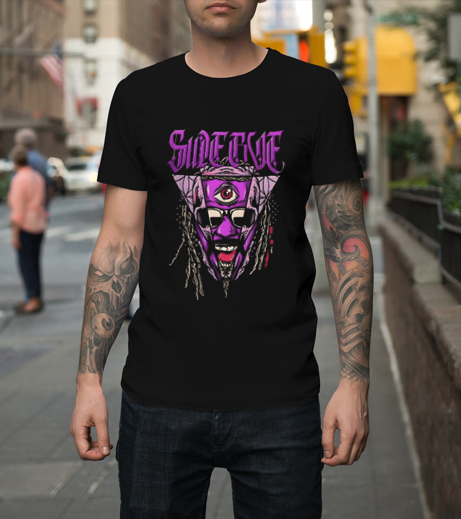 Swerve Psychedelic Third Eye Skull Dreadlocks Sunglasses T-Shirt