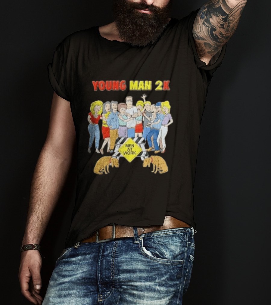 Young Man 2k Men At Work King Of The Hill Characters Crew T-Shirt