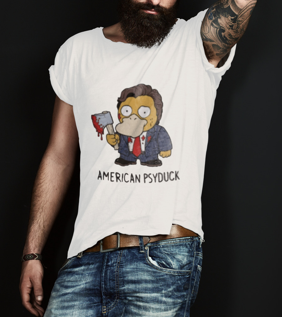 American Psyduck Pokemon Meets Patrick Bateman American Psycho Humor T-Shirt