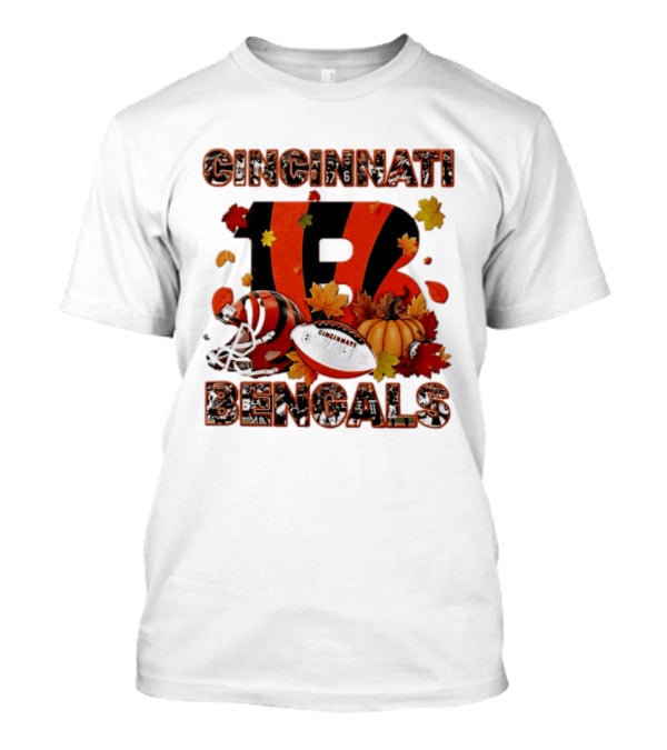 Cincinnati Bengals Autumn Fall Pumpkin Football 2026 Halloween T-Shirt