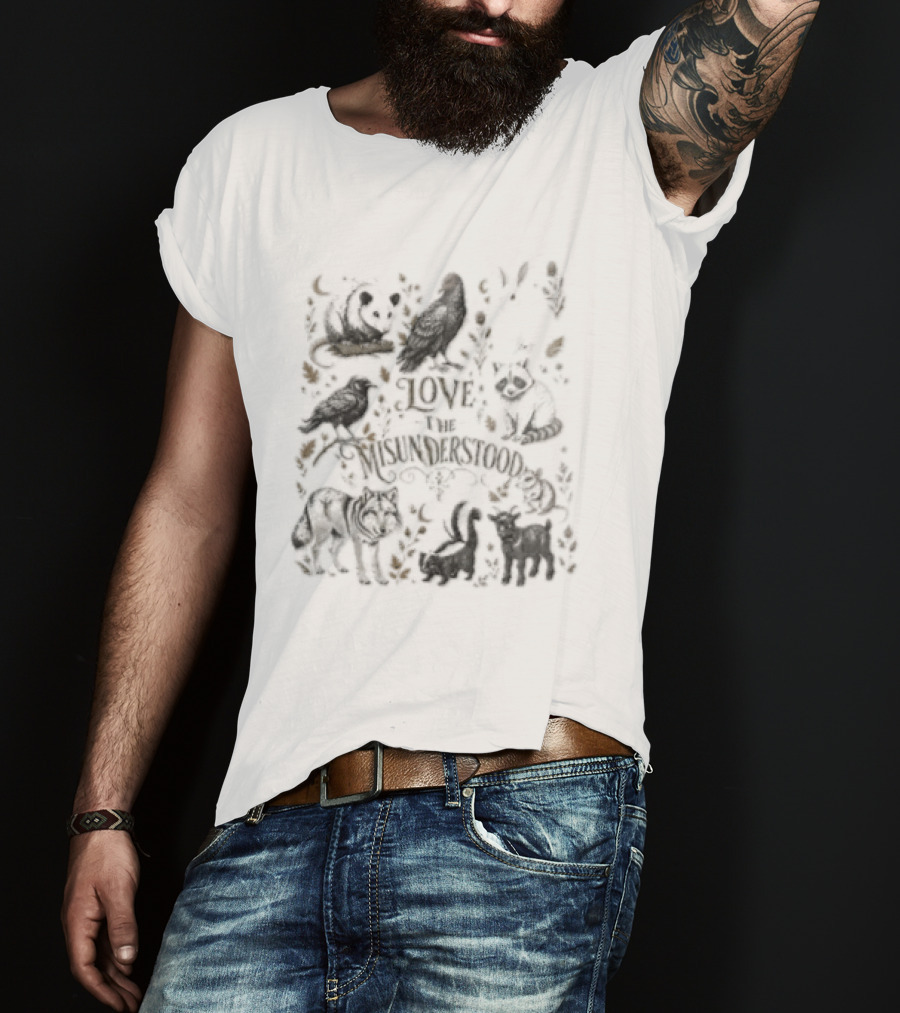Love The Misunderstood Woodland Creatures Bear Fox Bird Rabbit Squirrel T-Shirt