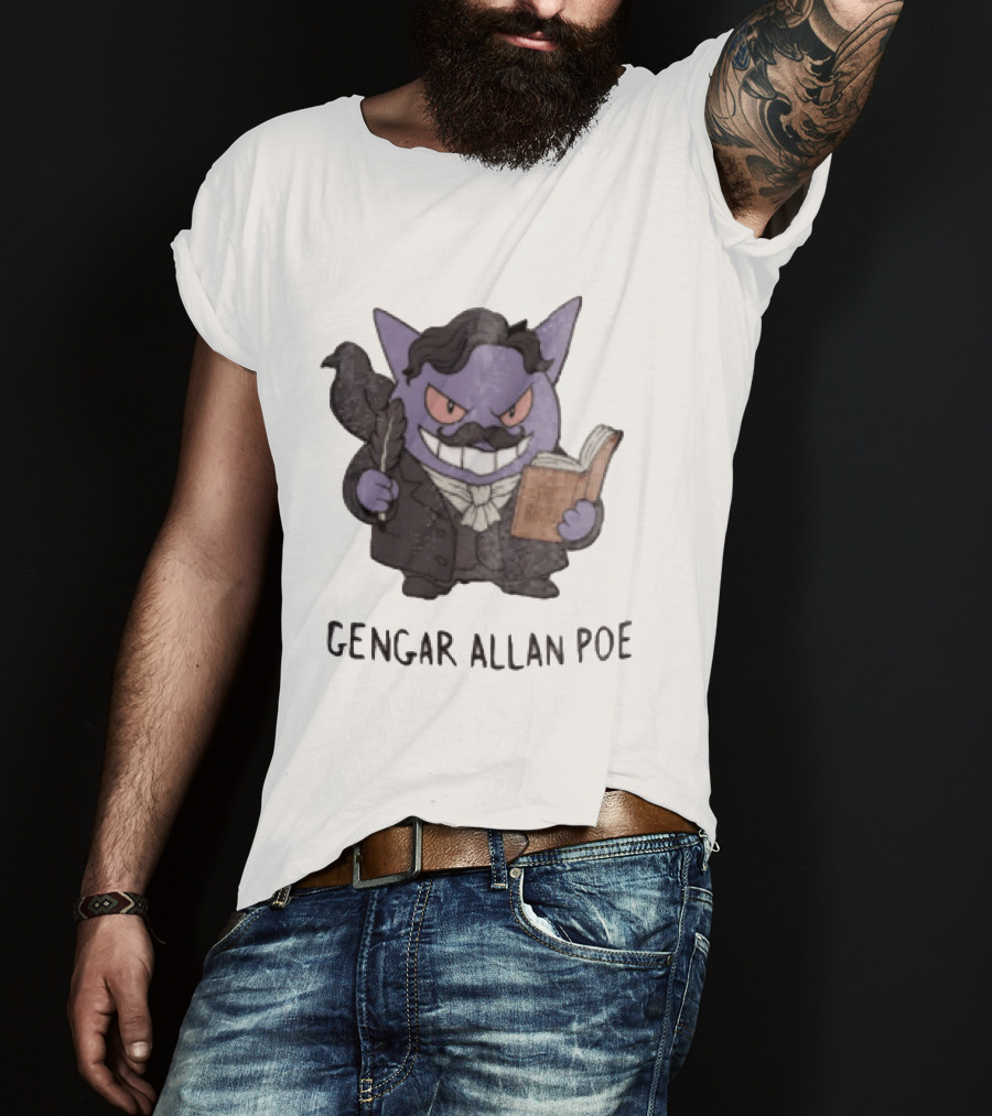 Gengar Allan Poe The Raven Literary Mashup T-Shirt
