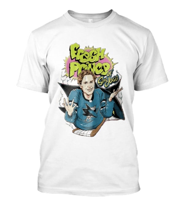 San Jose Sharks NHL Fresh Prince Cartoon Caricature Teal Hockey Jersey T-Shirt