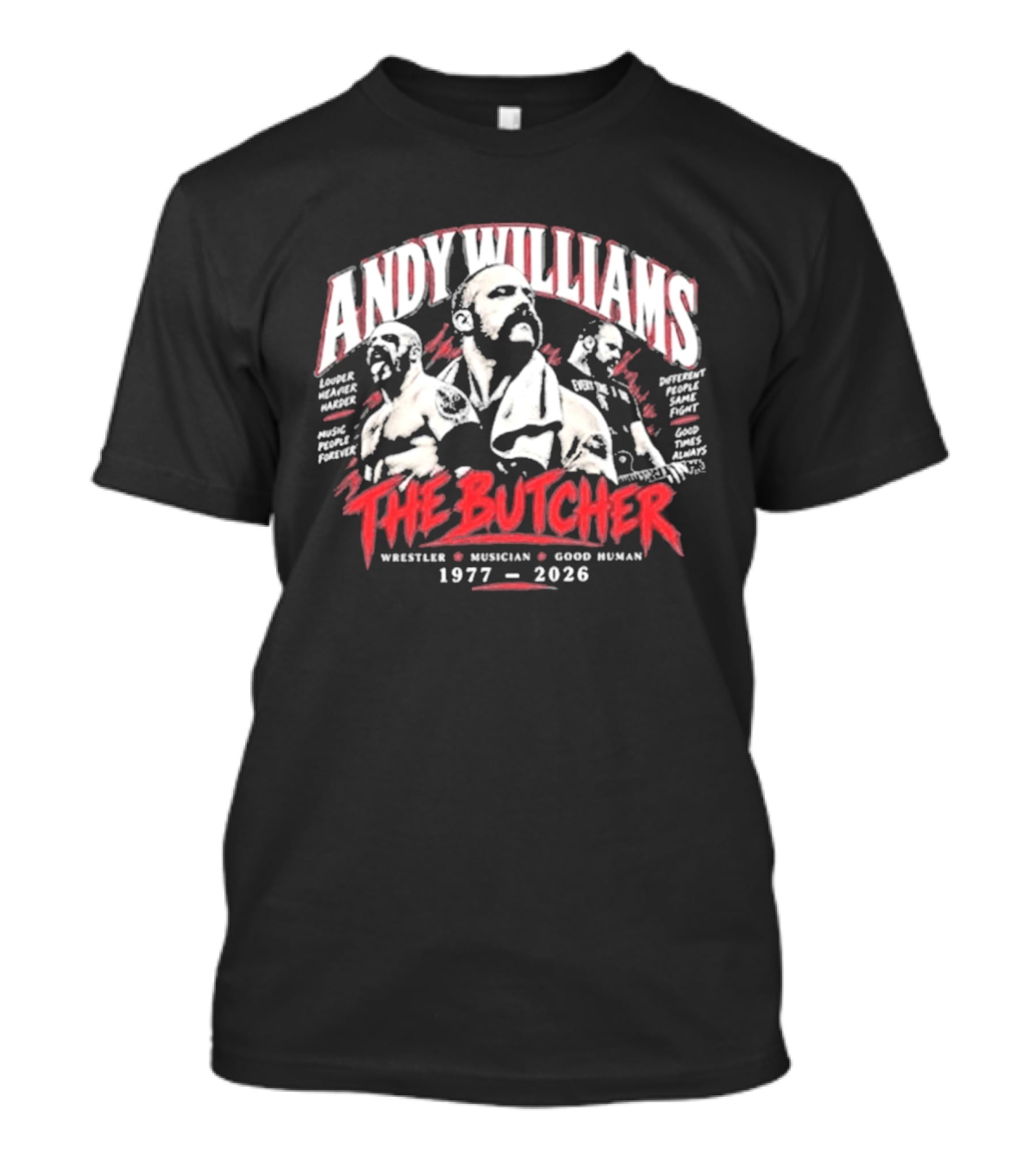 Andy Williams The Butcher Wrestler Musician 1977 2026 T-Shirt