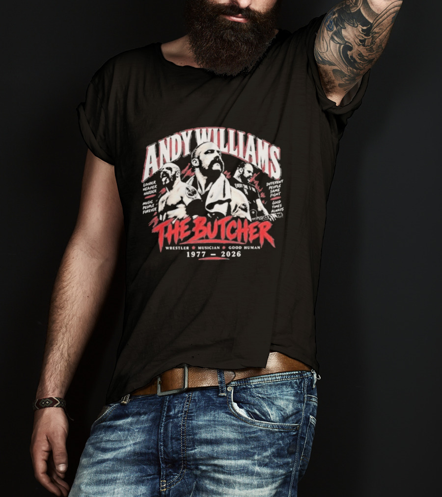 Andy Williams The Butcher Wrestler Musician 1977 2026 T-Shirt