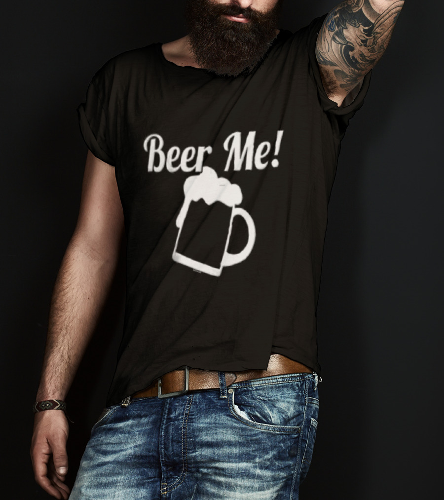 Beer Me Drinking Novelty Black Cotton T-Shirt
