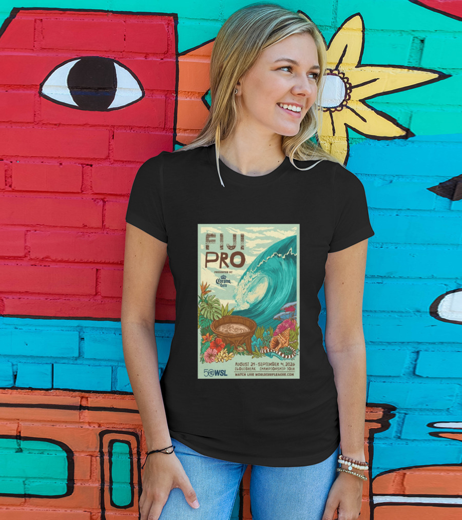 Fiji Pro Cloudbreak 2026 Presented By Corona Cero August 25 September 4 World Surf League Championship Tour T-Shirt