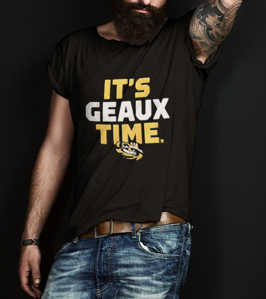 LSU Tigers It's Geaux Time Yellow White Block Eye T-Shirt