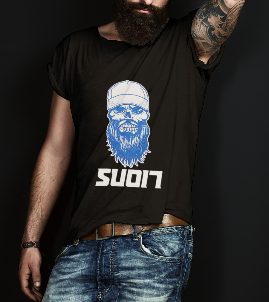 Luke Combs Skull Cap Beard Detroit Lions SUD17 T-Shirt