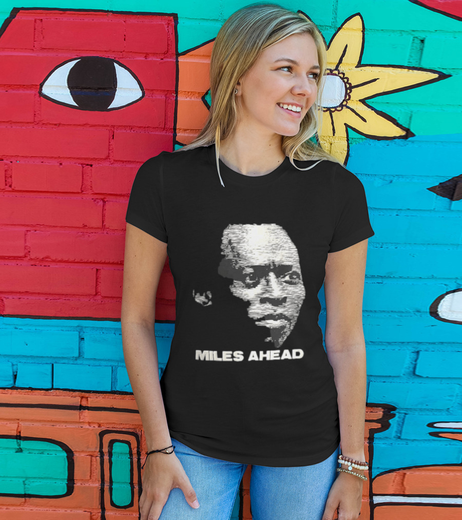 Miles Ahead Face Close Up Horizontal Lines T-Shirt