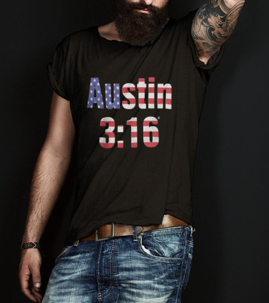 Steve Austin 3 16 American Flag WWE Stone Cold T-Shirt