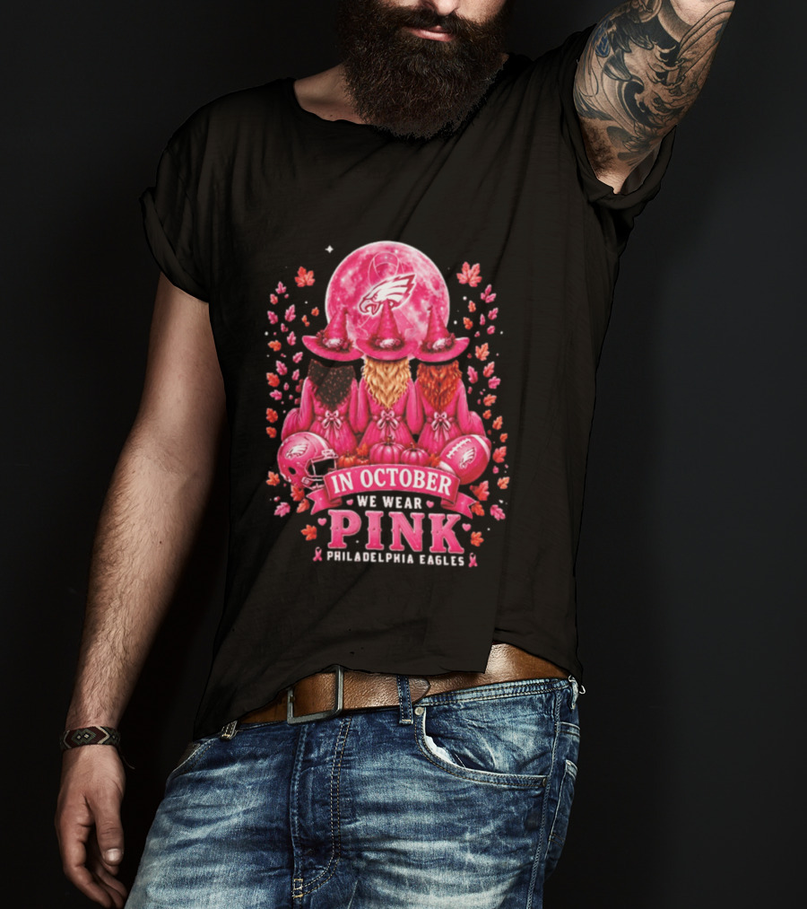 Philadelphia Eagles In October We Wear Pink Witches 2026 T-Shirt