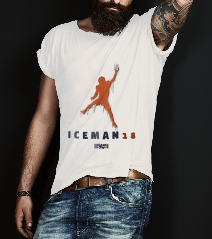 Chicago Bears Iceman 18 Now Frozen Football Player Jumpman Pose Icicles T-Shirt