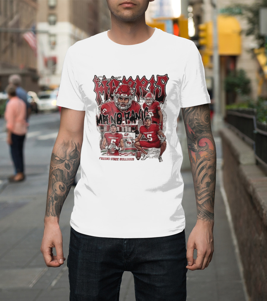 Simeon Harris Mr No Panic Fresno State Bulldogs Football Player Collage T-Shirt
