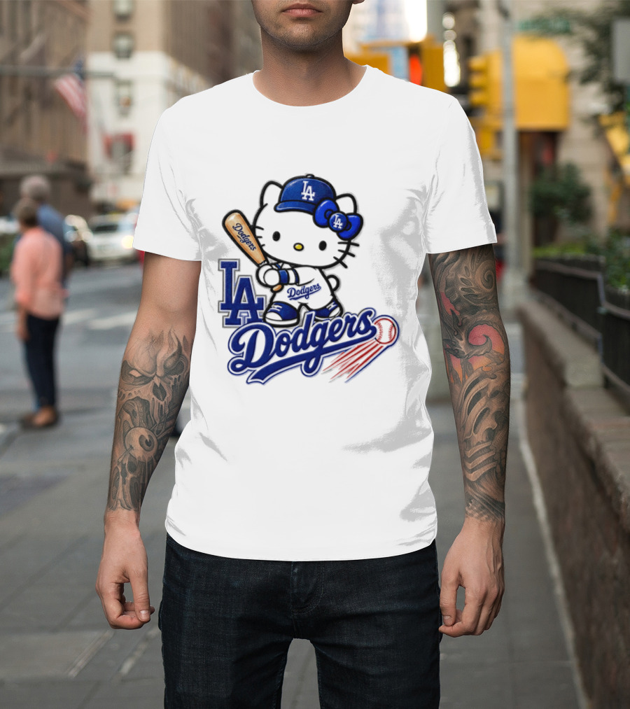 Hello Kitty Los Angeles Dodgers 2026 MLB Baseball Collaboration T-Shirt