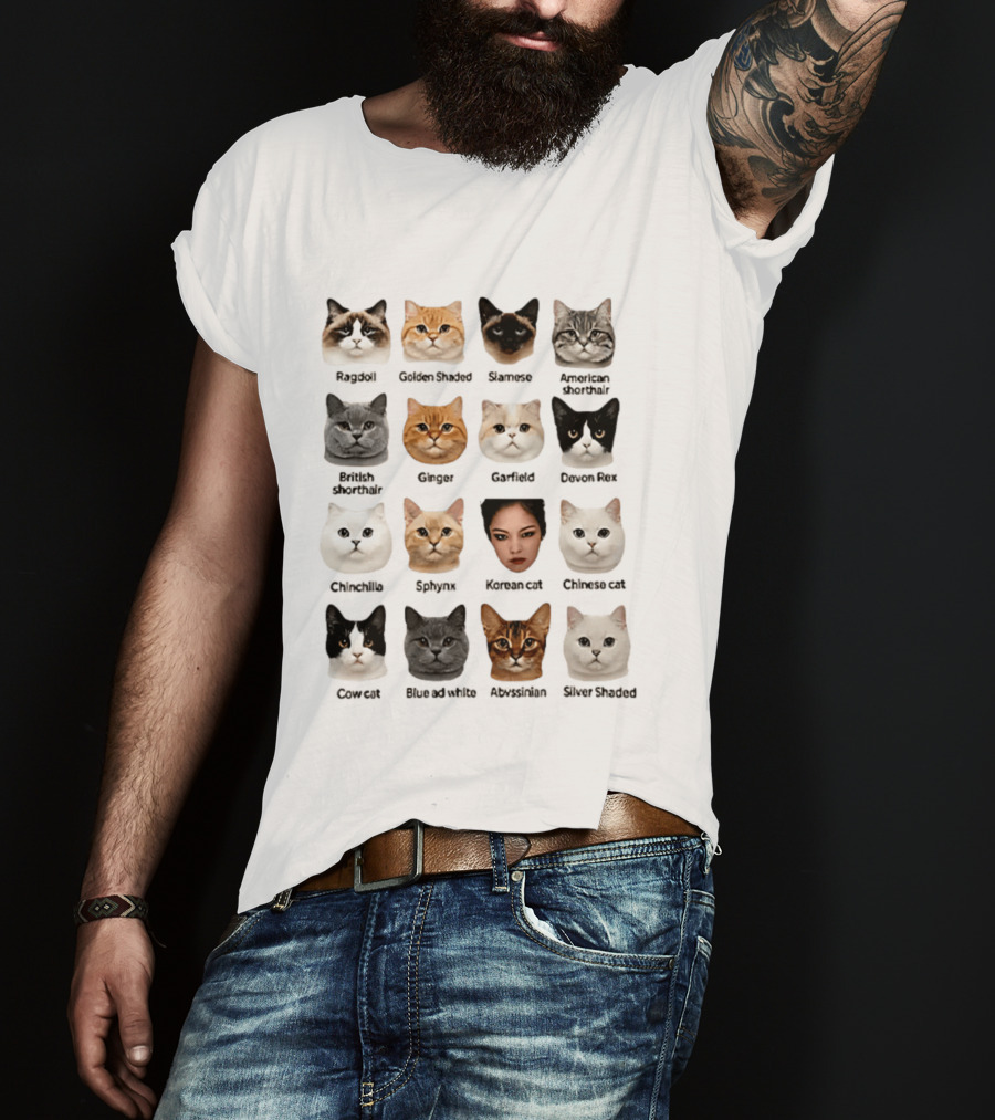 Kpop Cat Breed Chart Korean Cat Jennie Blackpink Meme T-Shirt
