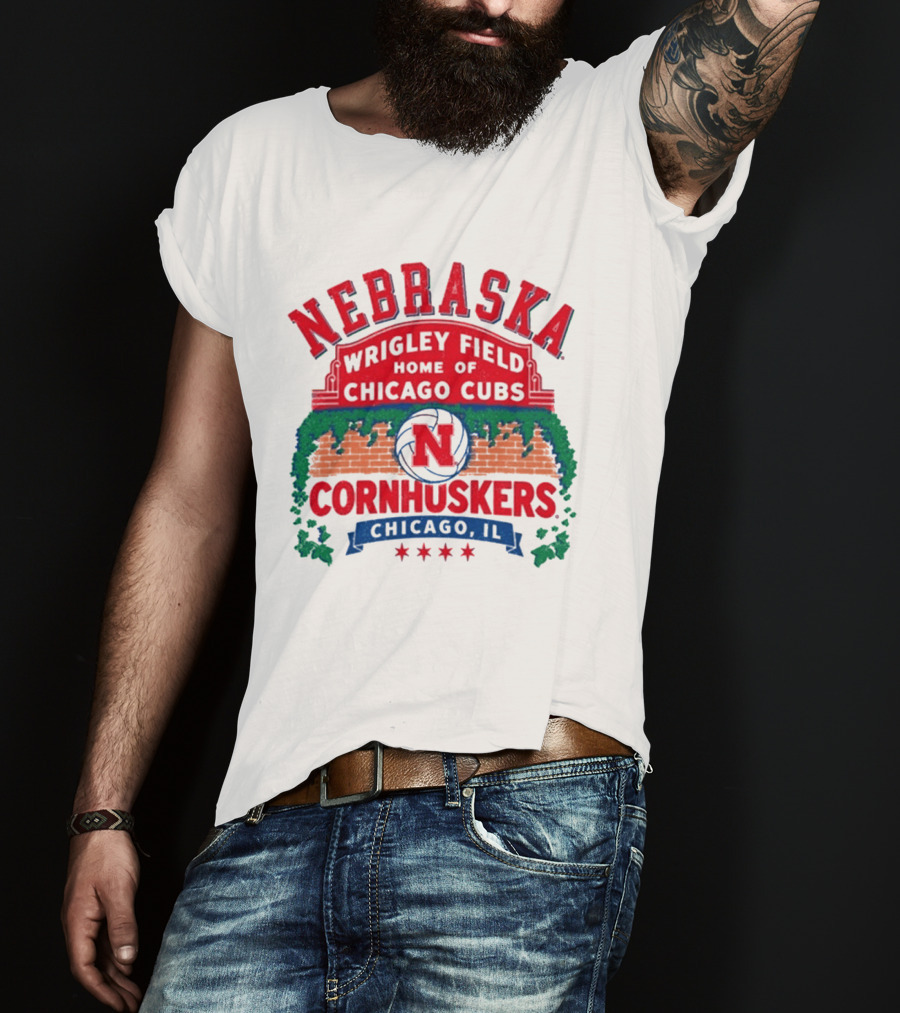 Nebraska Cornhuskers Volleyball Wrigley Field Home Of Chicago Cubs 2026 Chicago IL T-Shirt