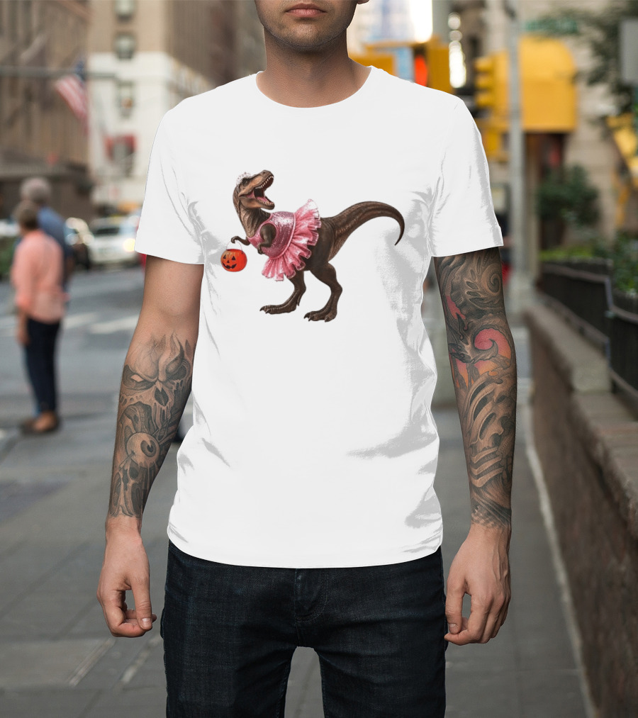 Trick Or Treat Rex Princess Tutu Halloween T-Shirt