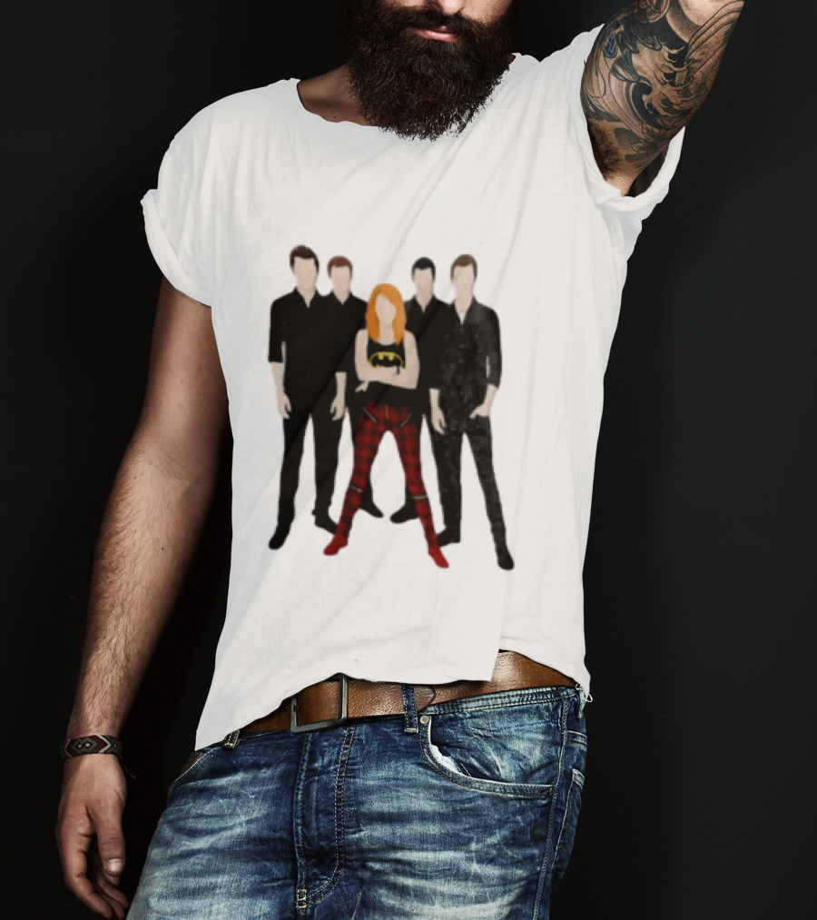 Vector Alternative Rock Band With Bat Symbol And Checkered Pants T-Shirt