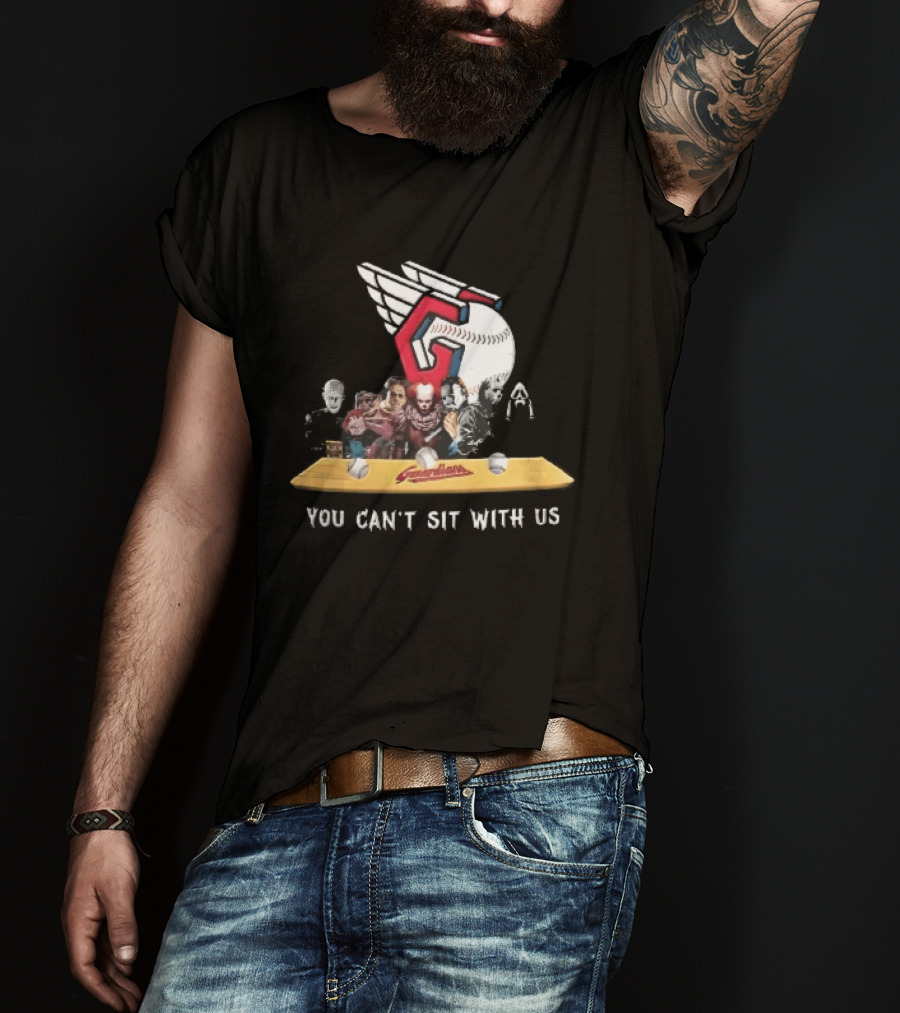 Cleveland Guardians MLB You Can't Sit With Us Horror Characters Baseball T-Shirt