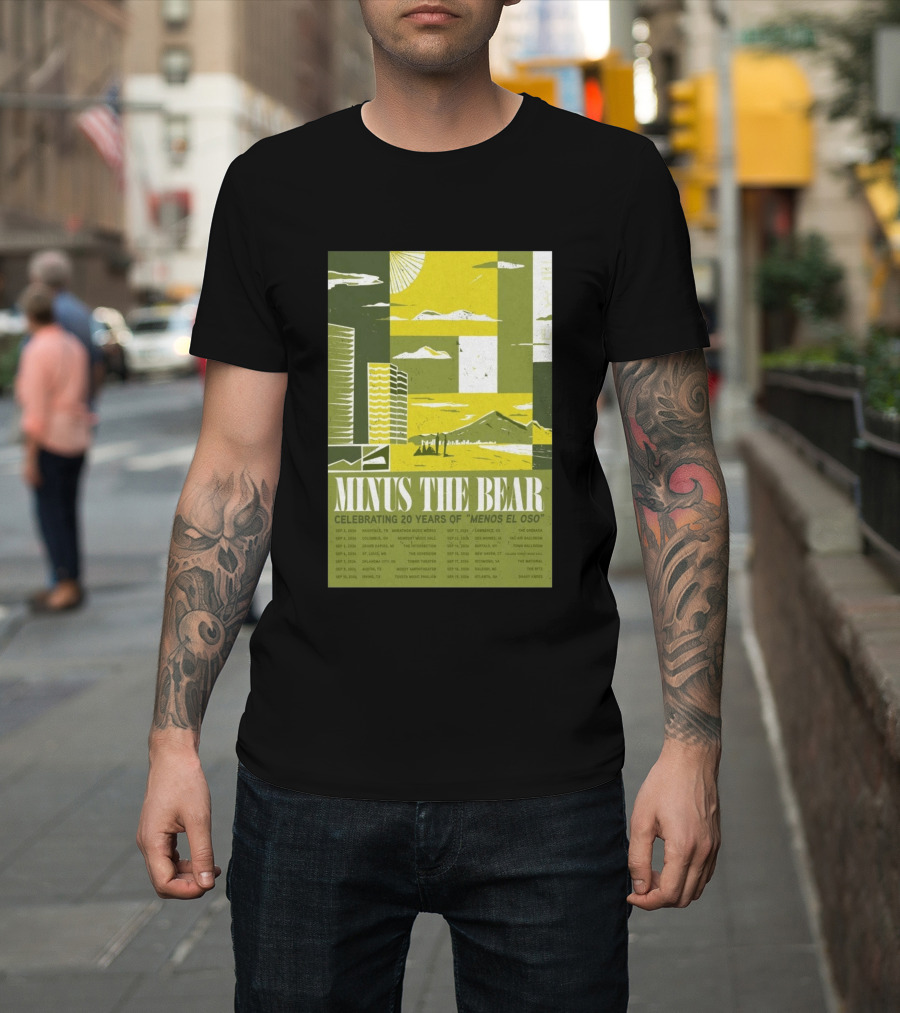 Minus The Bear Celebrating 20 Years Of Menos El Oso 2026 US Tour Dates T-Shirt