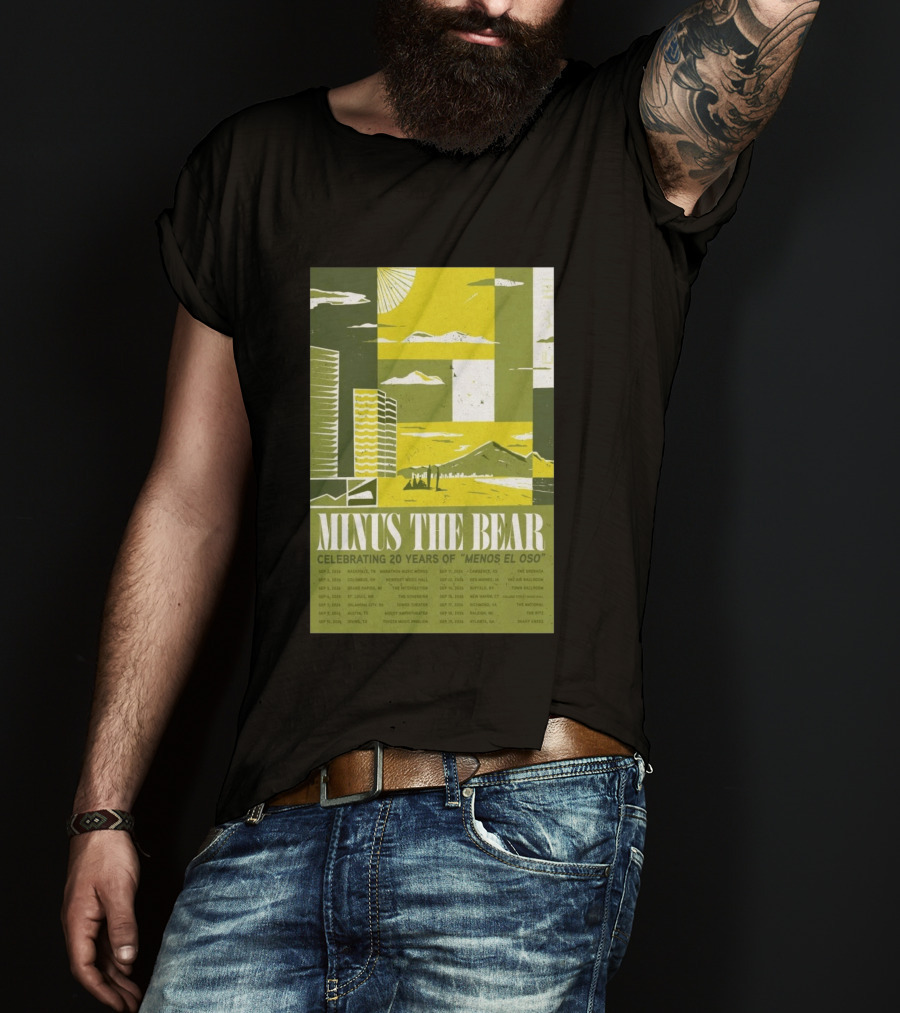 Minus The Bear Celebrating 20 Years Of Menos El Oso 2026 US Tour Dates T-Shirt