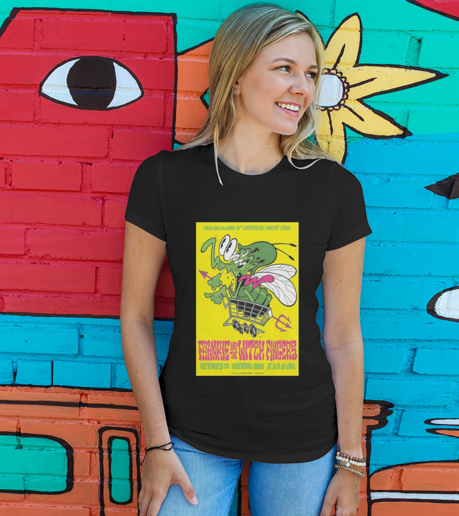 Used Kids Records 40th Anniversary Concert Series Frankie And The Witch Fingers September 20 Columbus Ohio At Ace Of Cups Artwork By Sam Fout T-Shirt