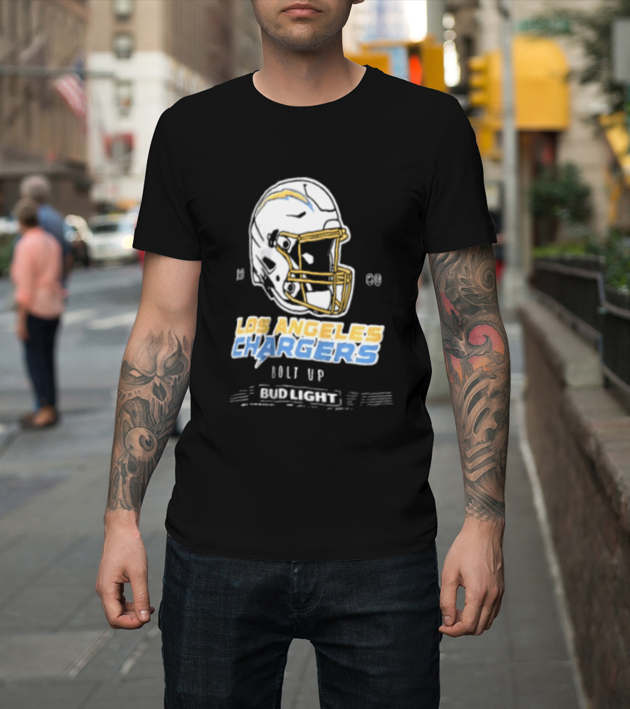 Los Angeles Chargers Bolt Up Bud Light Football 1960 T-Shirt