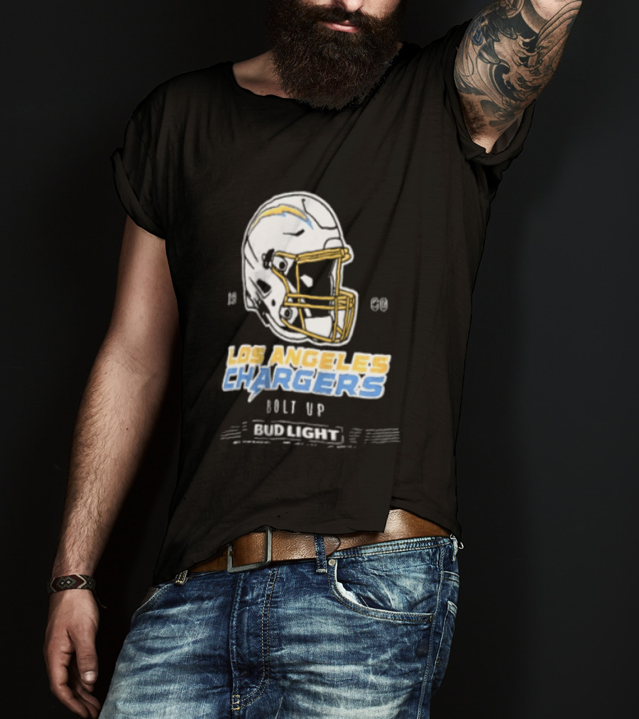 Los Angeles Chargers Bolt Up Bud Light Football 1960 T-Shirt